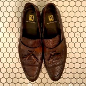 Bruno Magli Woven Leather Tassel Loafer
